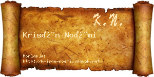 Krisán Noémi névjegykártya