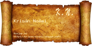 Krisán Noémi névjegykártya